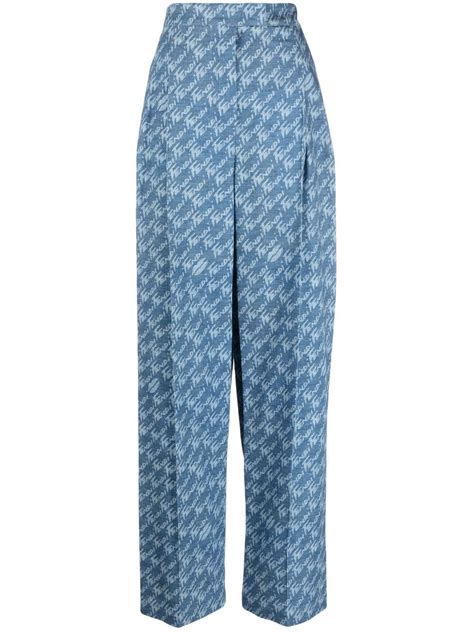 fendi logo print trousers